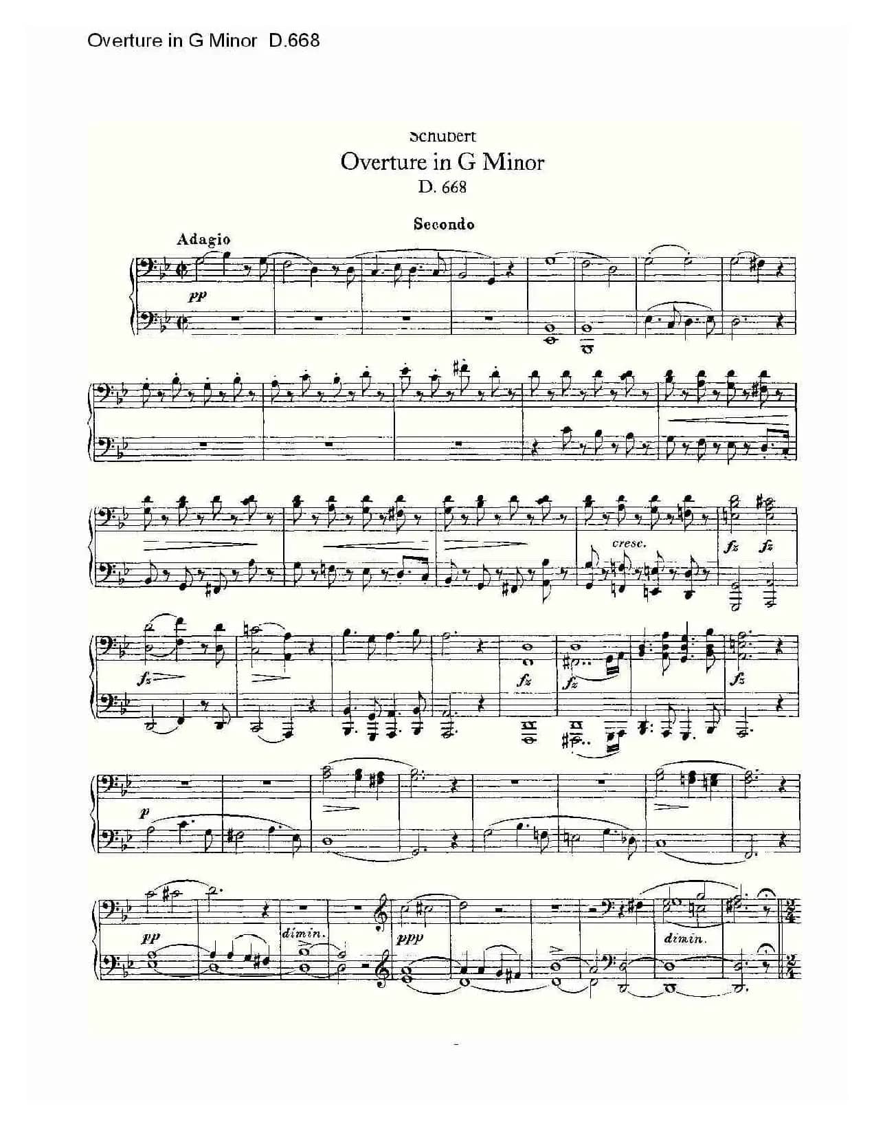Overture in G Minor D.668（Ｇ小调序曲 D.668）