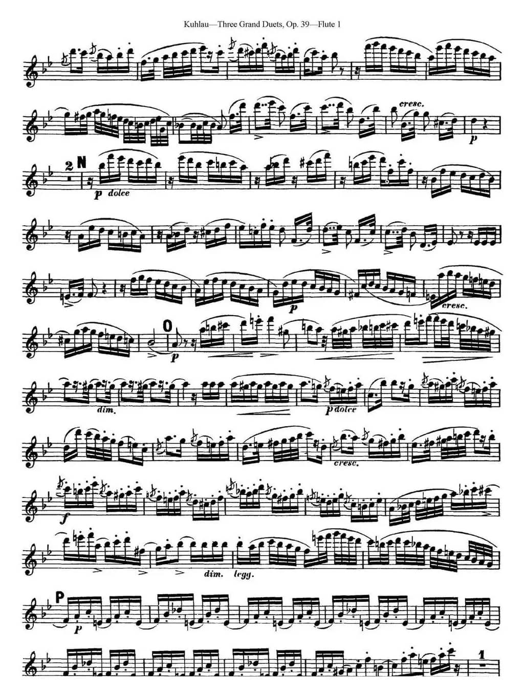 库劳长笛二重奏大练习曲Op.39——Flute 1（No.2）