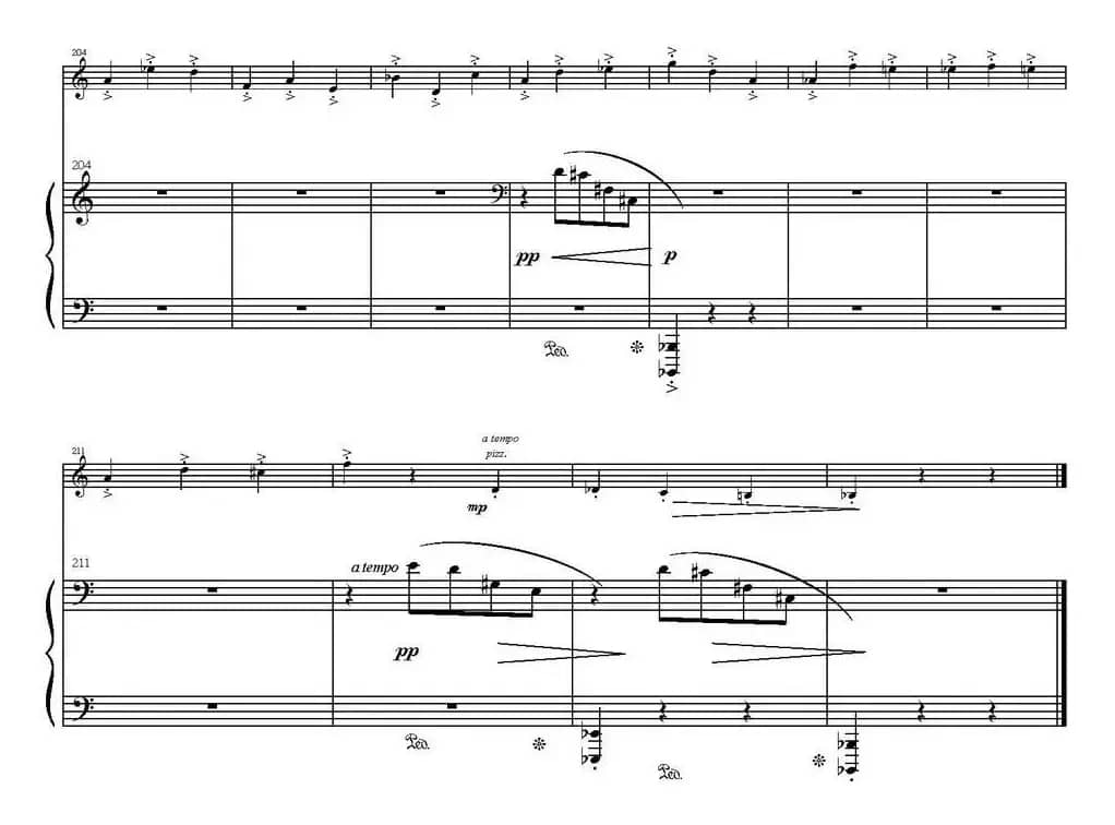 Sonata Poema aenigmaticum（小提琴+钢琴伴奏、2nd movement）