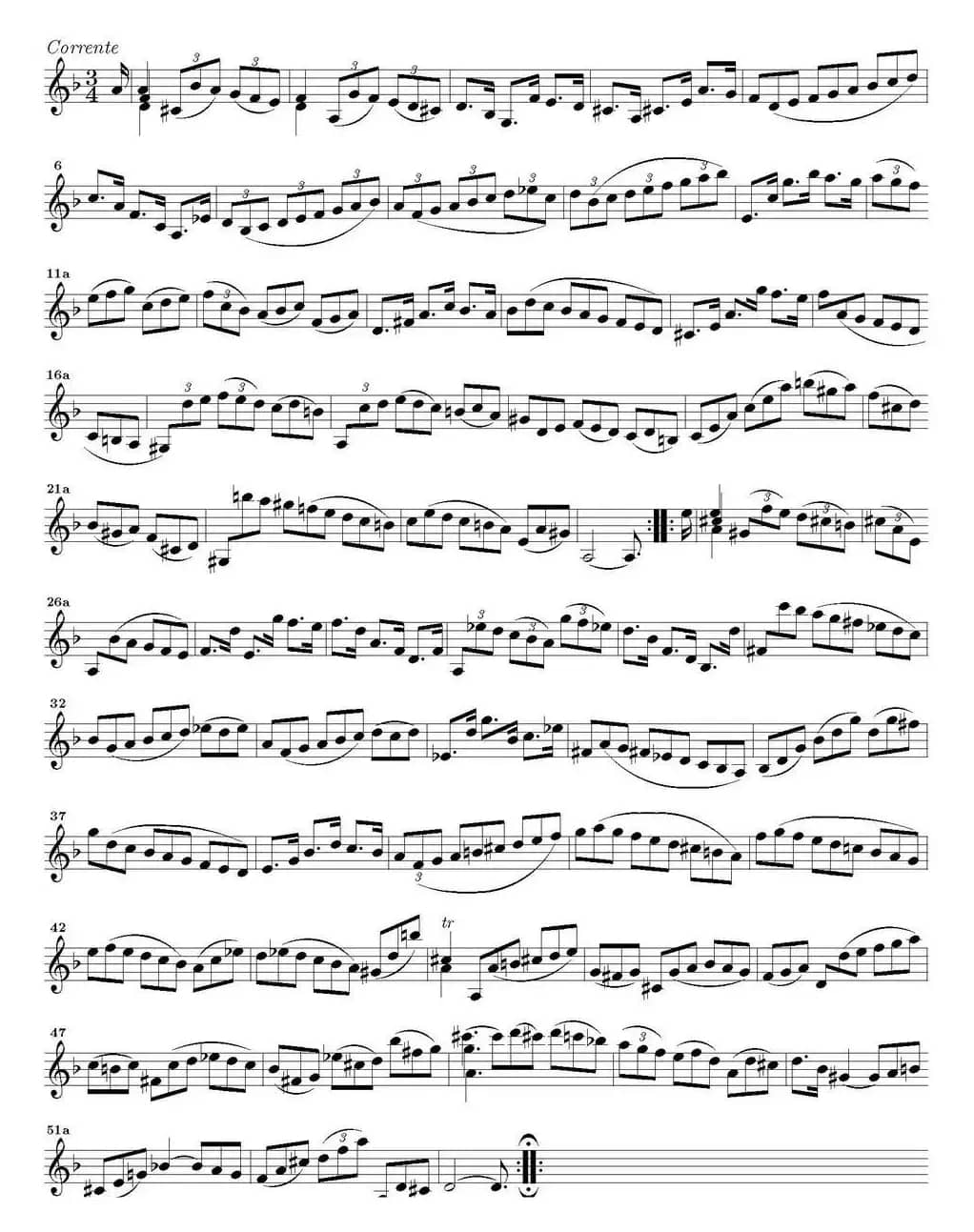 Bach Sonata BWV1004（无伴奏小提琴组曲）