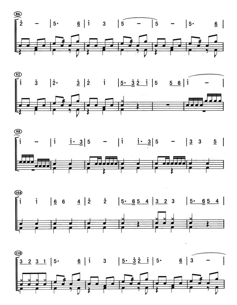 黄河的吼声（架子鼓、主旋律+鼓谱）