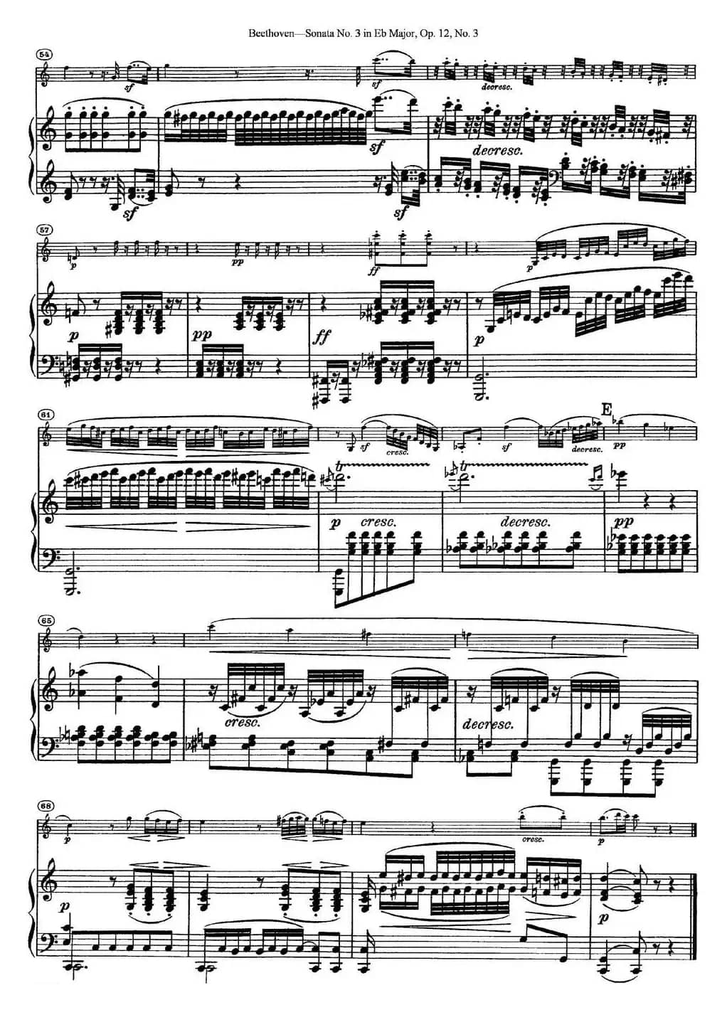 Violin Sonata No.3 in Eb Major Op.12 No.3（小提琴+钢琴伴奏）