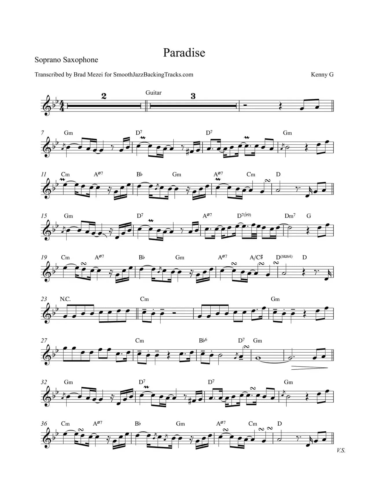 Paradise（高音萨克斯）