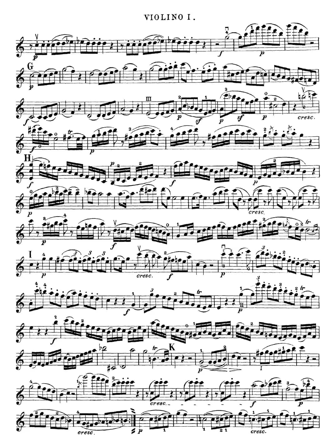Mozart《Quartet No.19 in C Major,K.465》（Violin 1分谱）