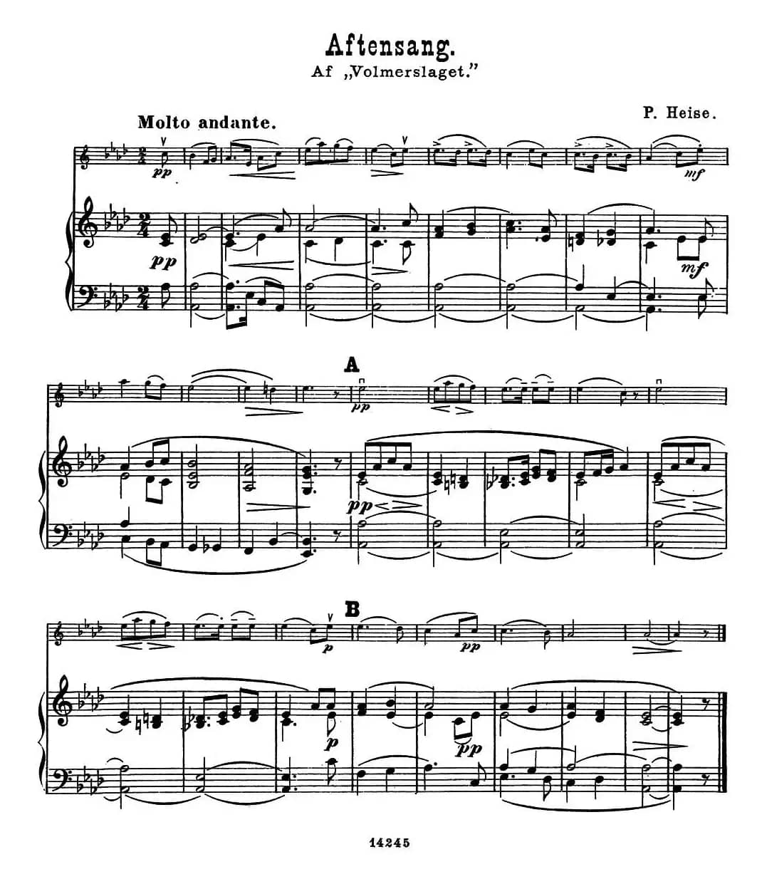 Aftensang.（小提琴+钢琴伴奏）