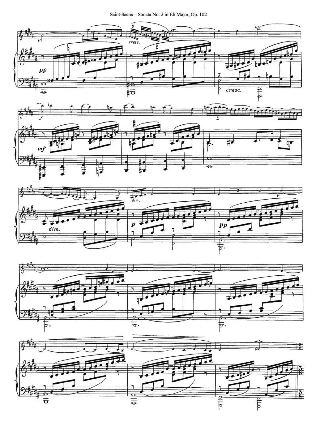 Violin Sonata No.2 in Eb Major Op.102（小提琴+钢琴伴奏）