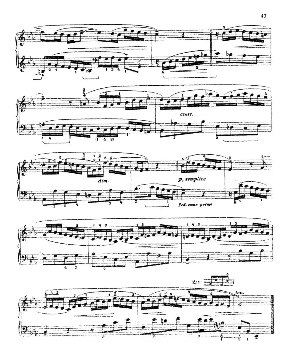 第四组曲：降E大调·旋律