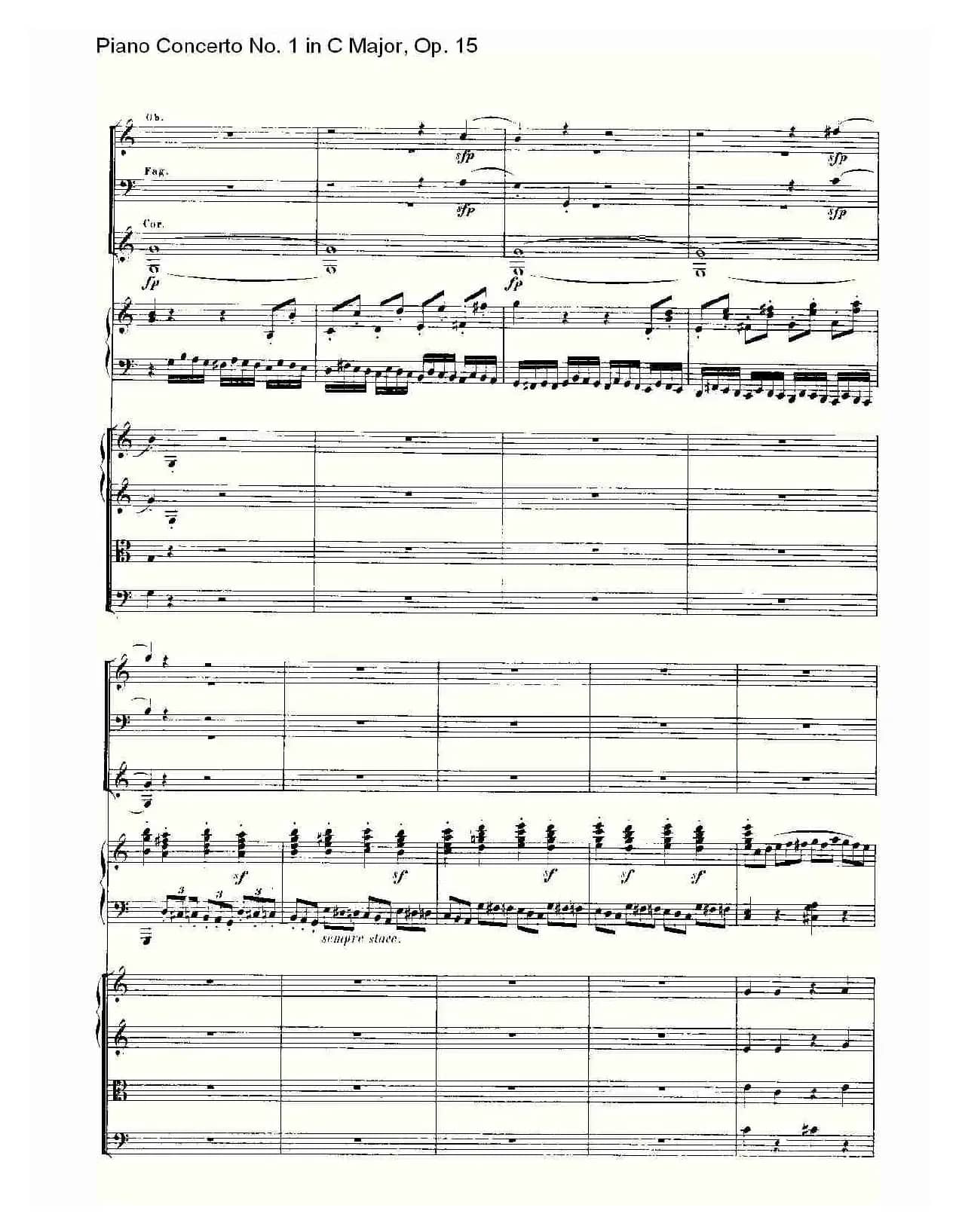C大调钢琴第一协奏曲 Op.15 第一乐章