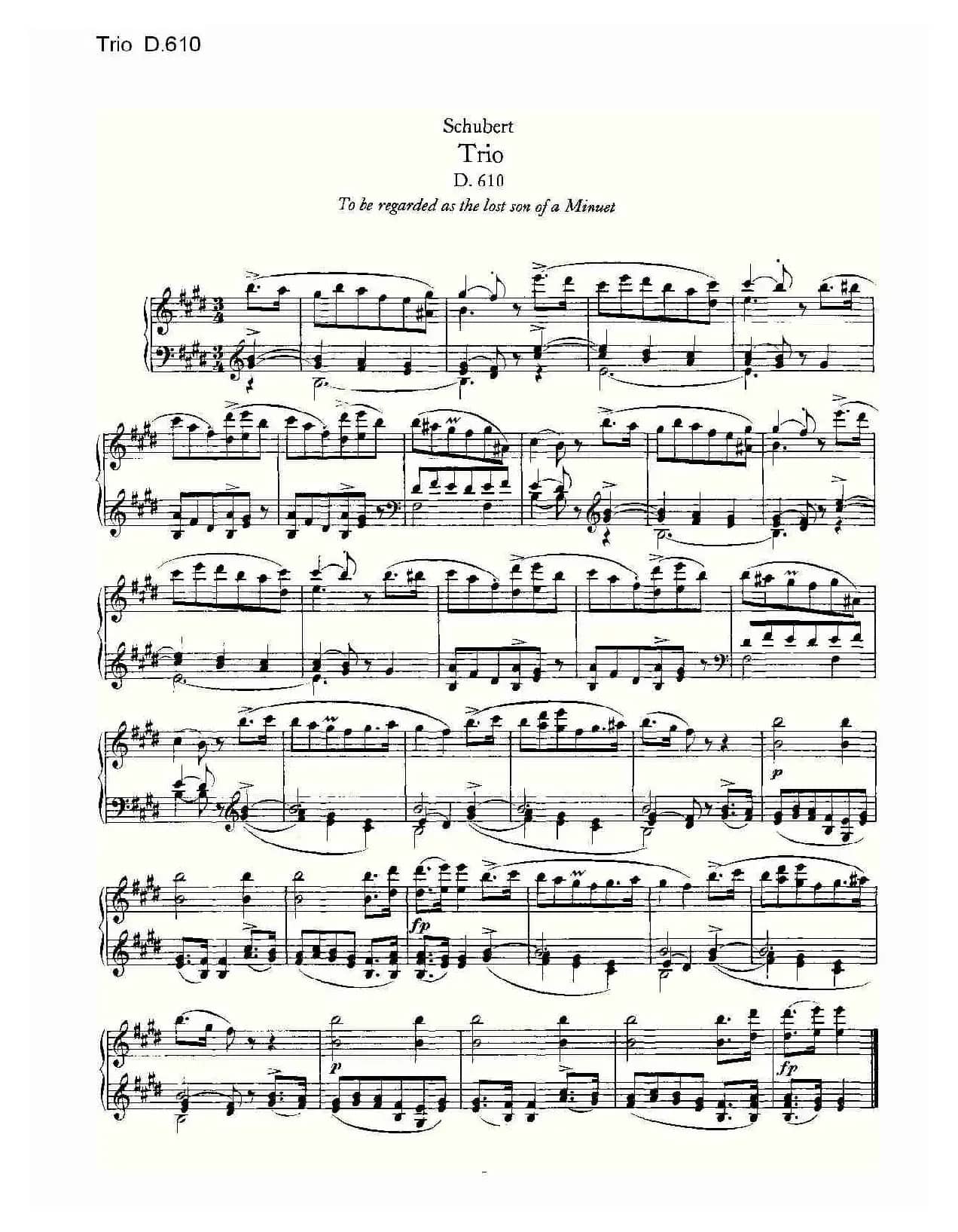 Trio D.610（三重奏 D.610）