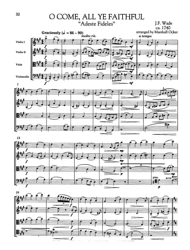 O COME, ALL YE FAITHFUL（弦乐四重奏）