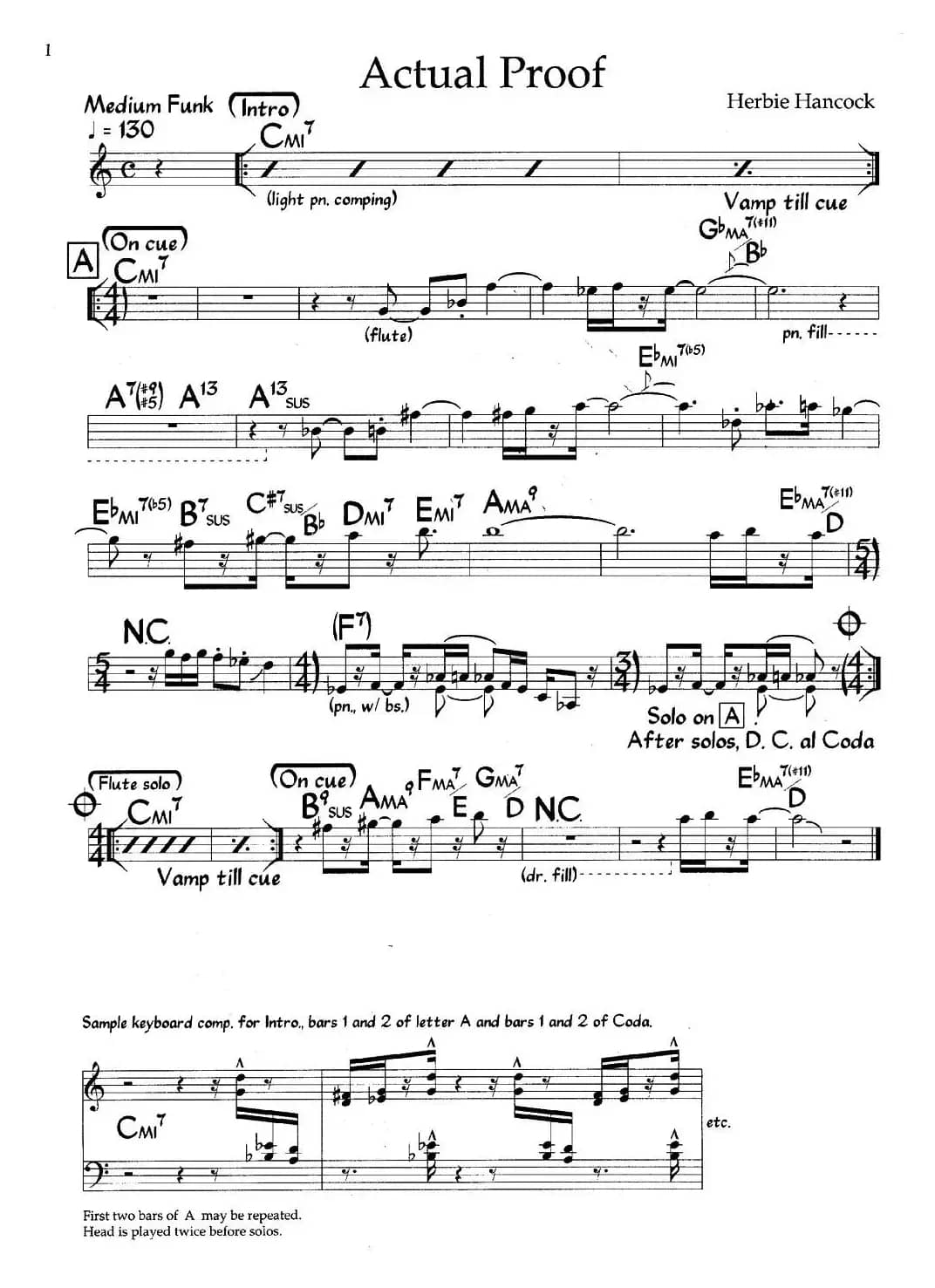 Actual Proof（爵士钢琴曲）