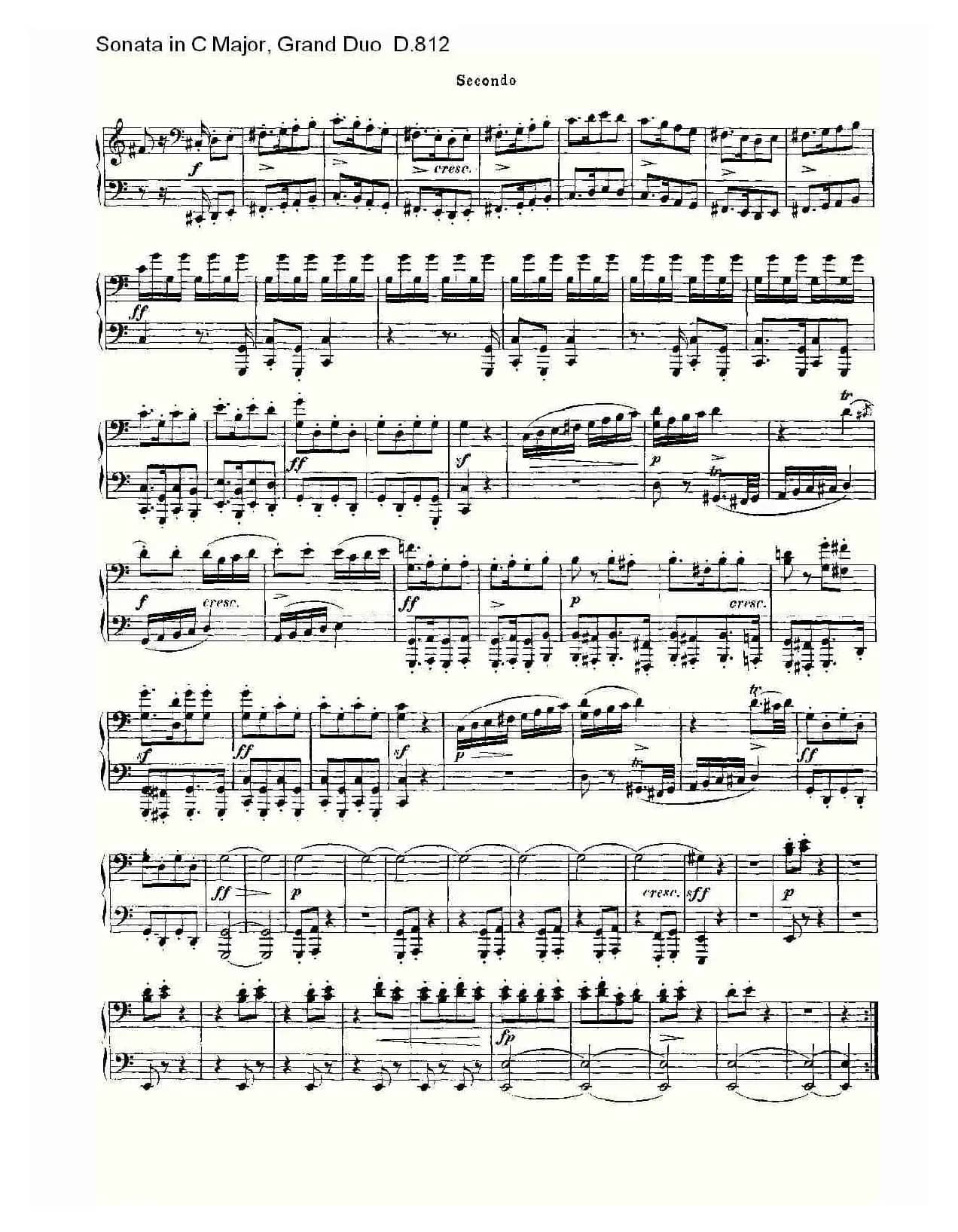 Sonata in C Major, Grand Duo D.812（Ｃ大调奏鸣曲，盛大的二重奏 ）