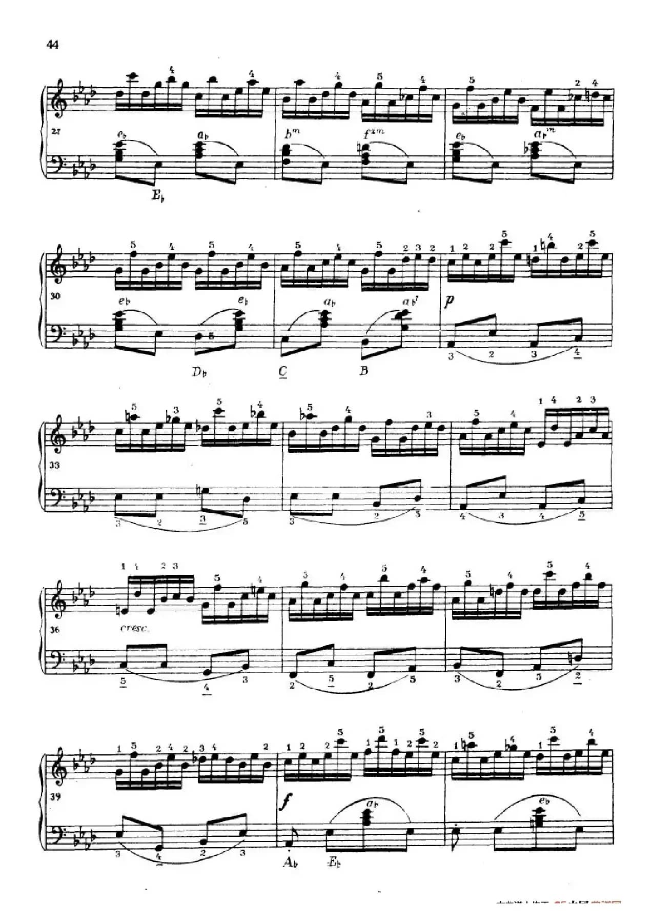 《车尔尼手风琴练习曲集》第Ⅳ册（第8首）