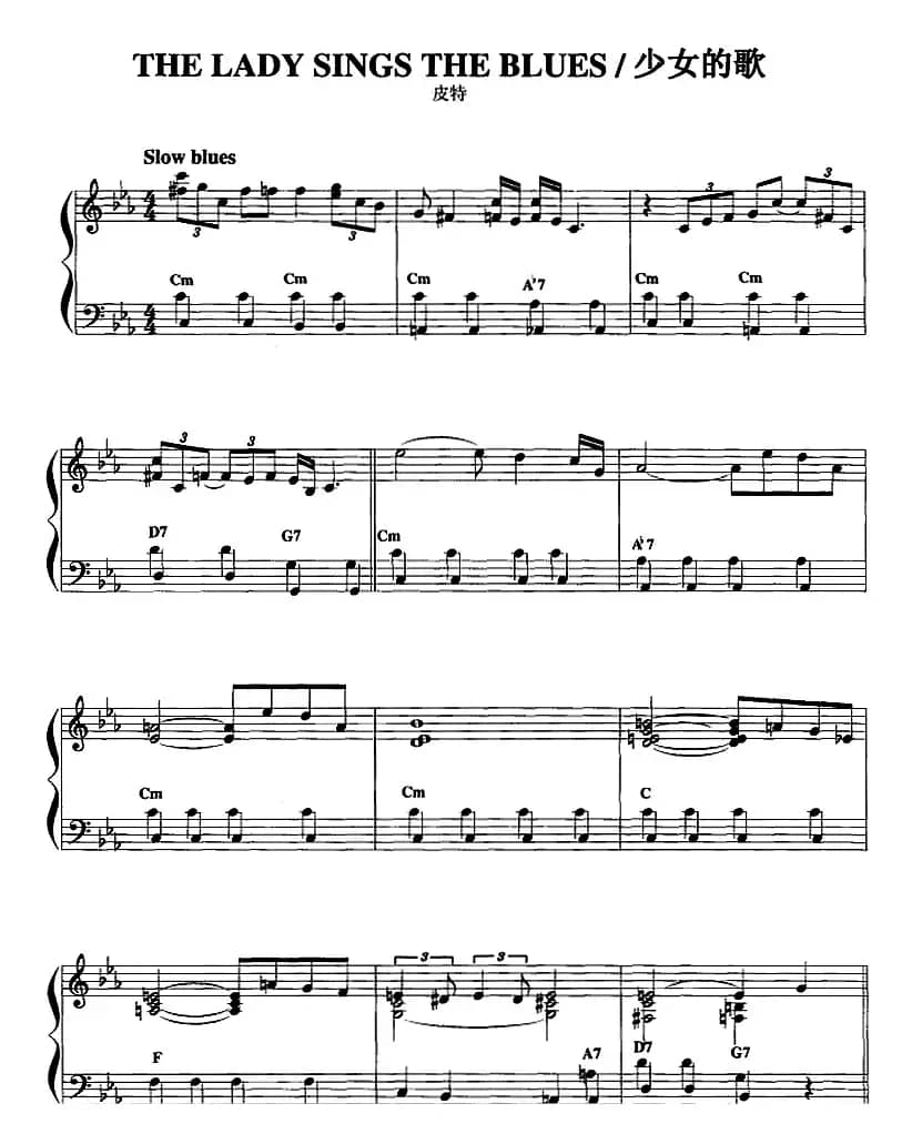 手风琴爵士乐曲：The lady Sings the Blues 少女的歌