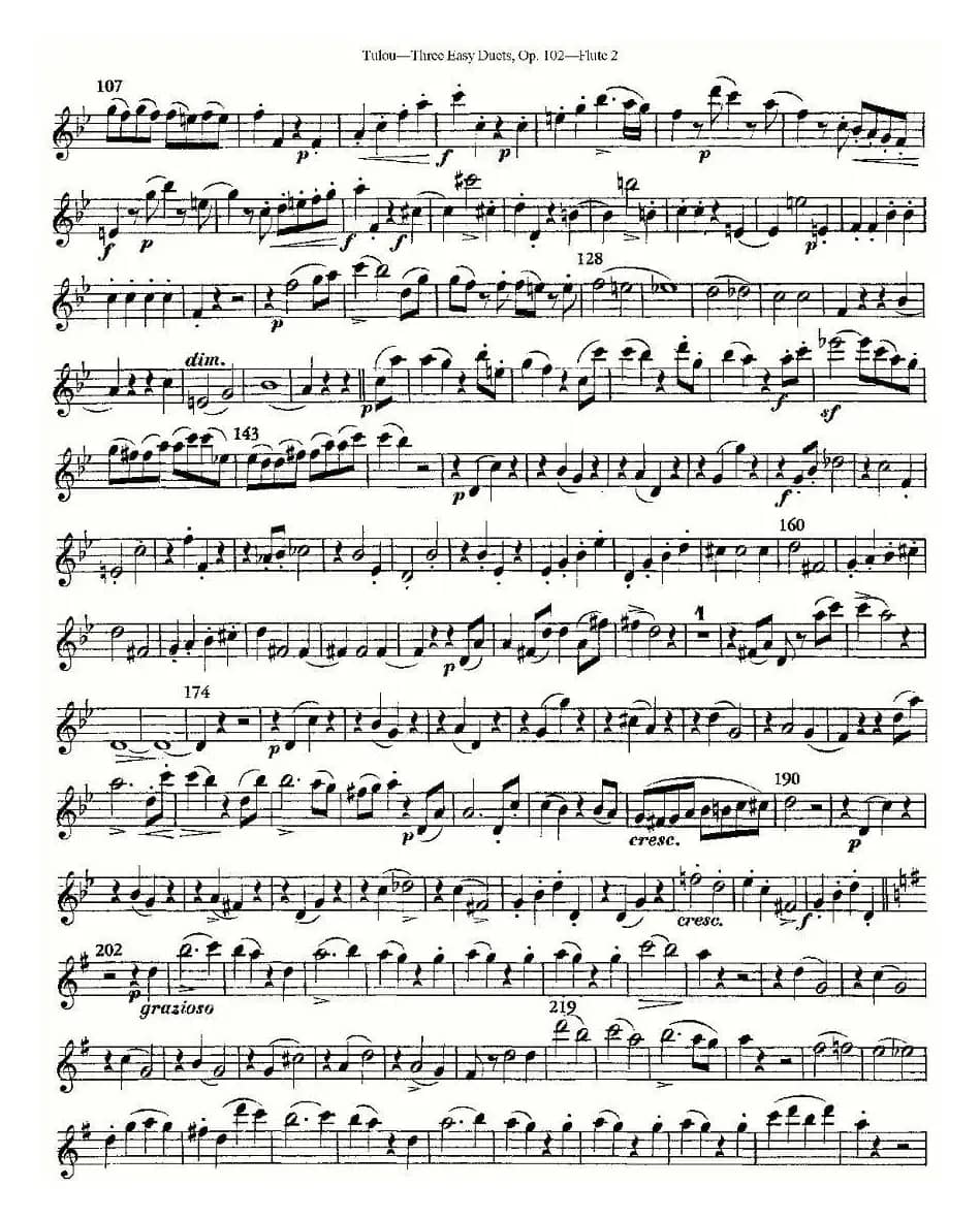 Three Easy Duets,Op.102 之第二长笛（三首简易重奏曲作品102号）