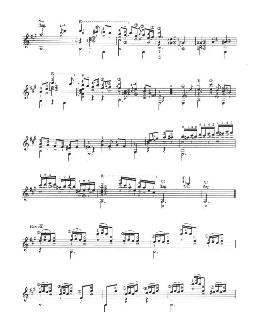 古典吉他考级十级外国乐曲A组（3、威尼斯狂欢节主题与变奏）