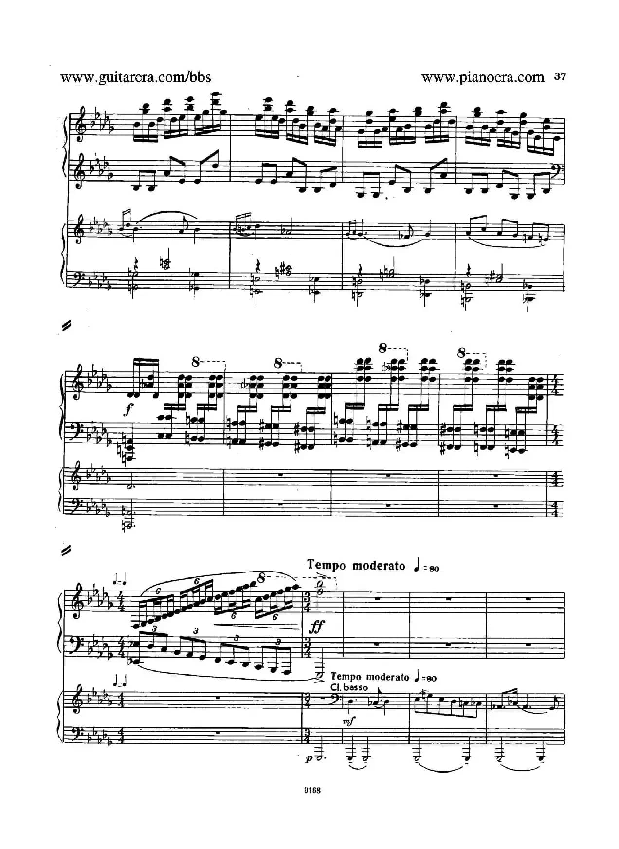 Piano Concerto in D-flat Major Op.37（降D大调钢琴协奏曲·Ⅰ·双钢琴）
