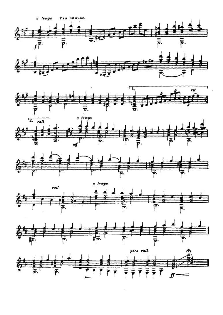 魏拉罗伯斯前奏曲五首·5（古典吉他）