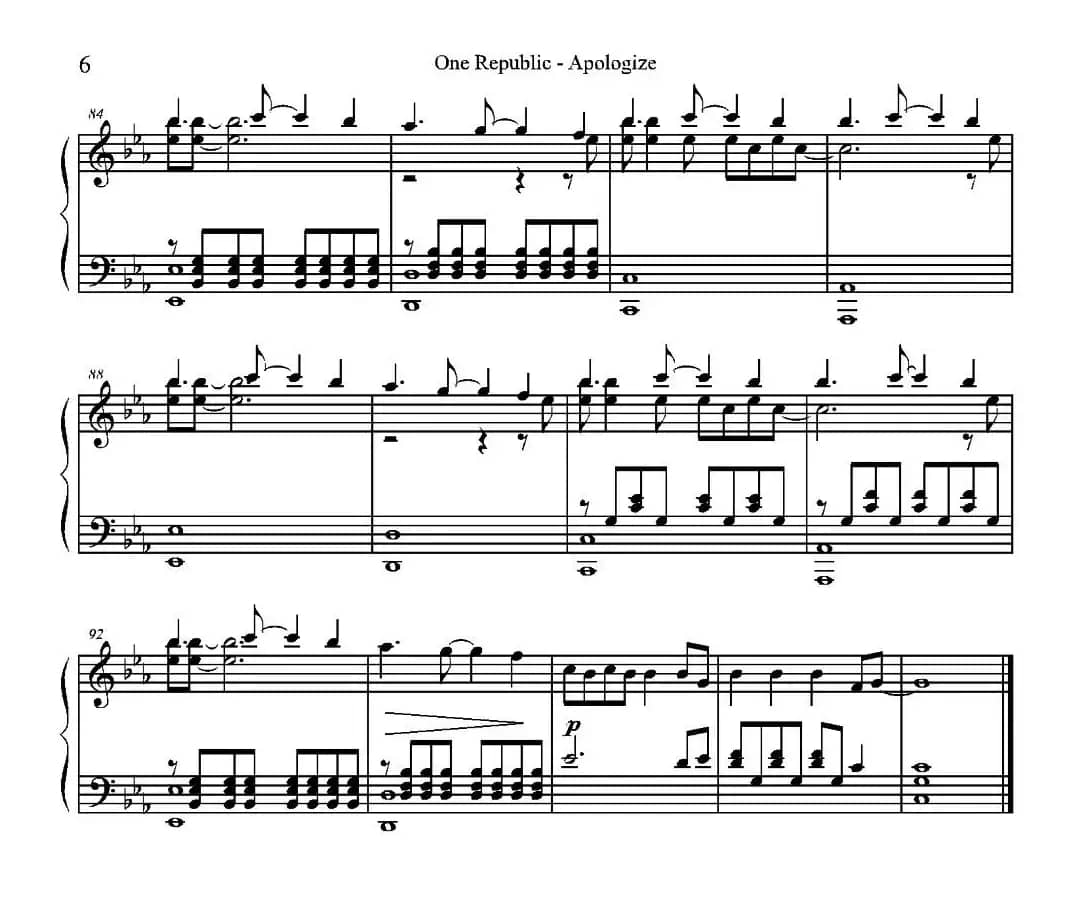 One Republic - Apologize