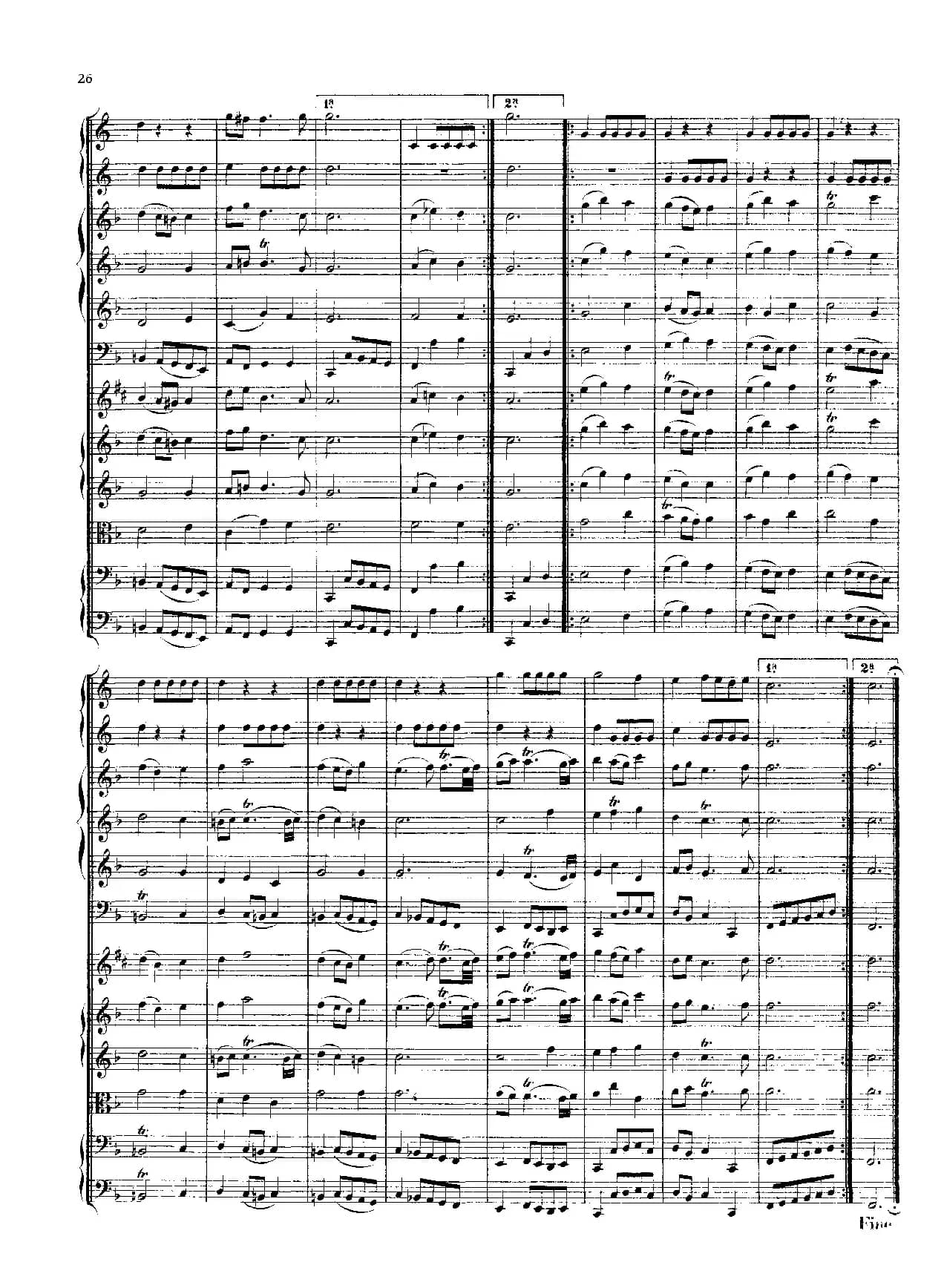 勃兰登堡第一协奏曲（弦乐合奏总谱）