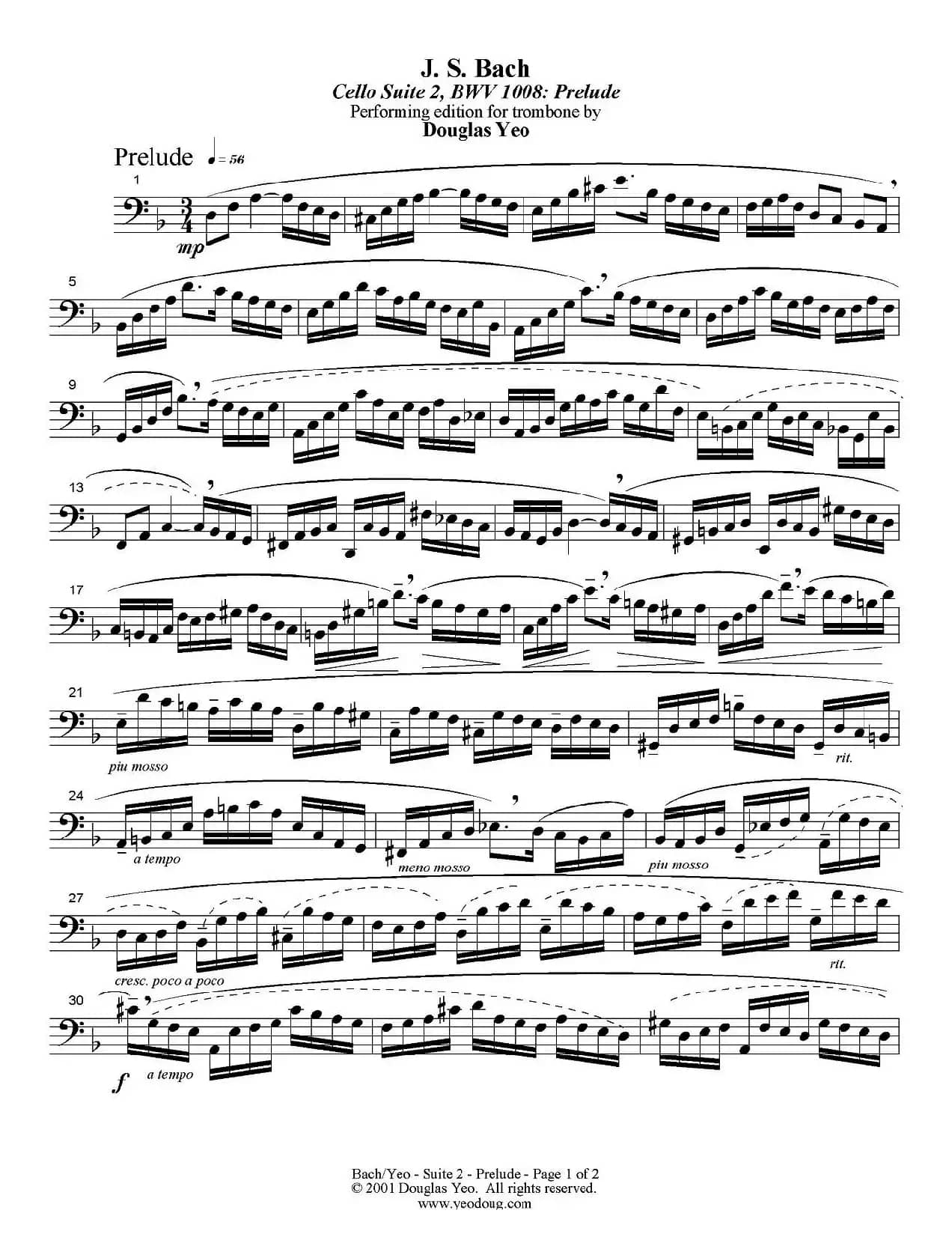 Douglas Yeo - Prelude（序曲）（低音长号）