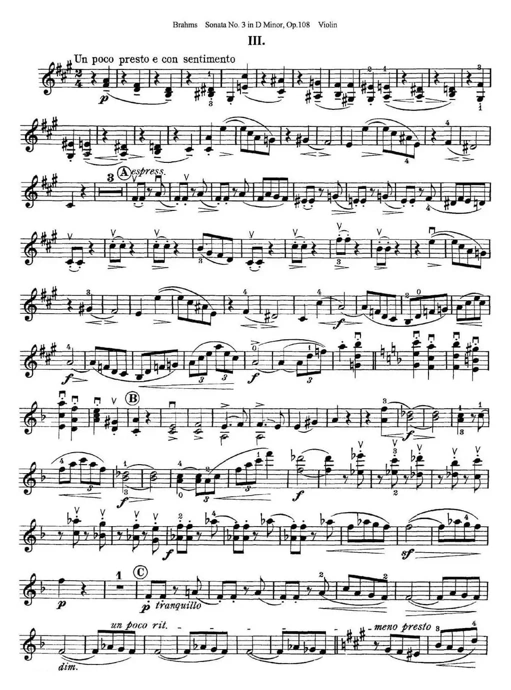 Violin Sonata No.3 in D Minor Op.108
