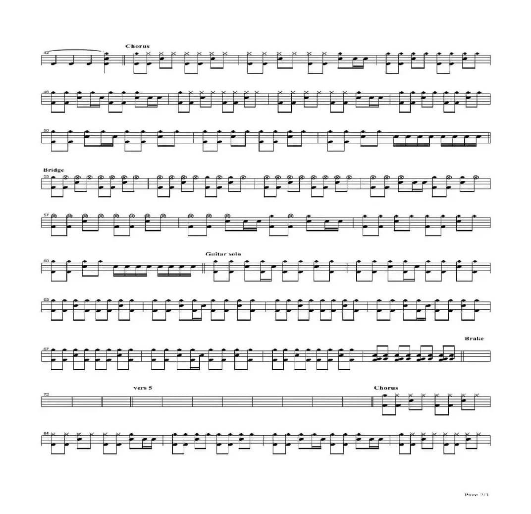 21guns（架子鼓谱）