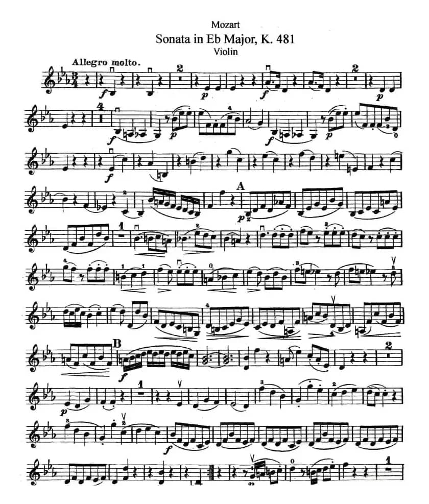 Sonata in Eb Major K.481