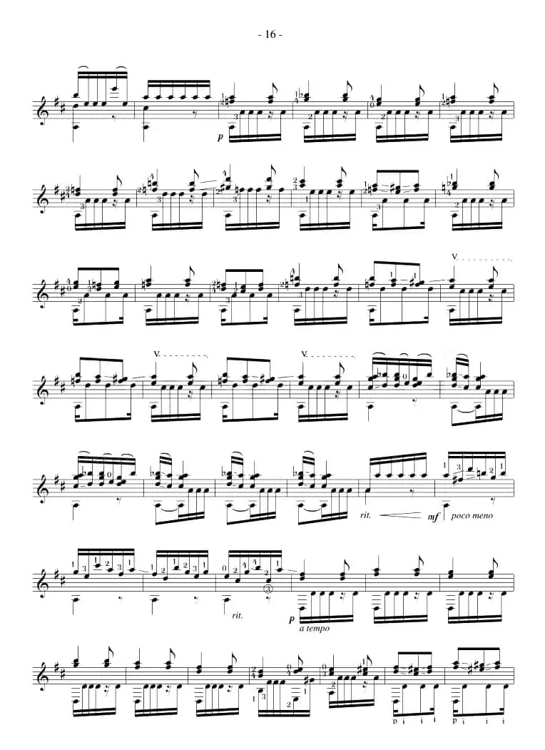 Napoleon Coste《25 Studies,Op.38》（STUDY 23）