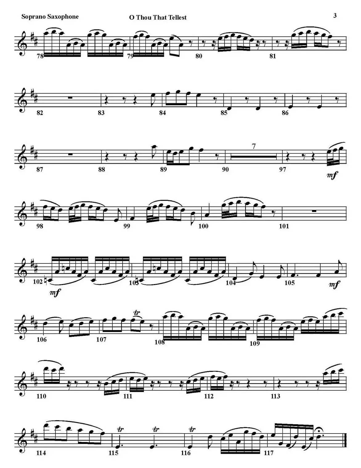 O THOU THAT TELLEST GOOD TIDINGS TO ZION（四重奏·高音萨克斯分谱）