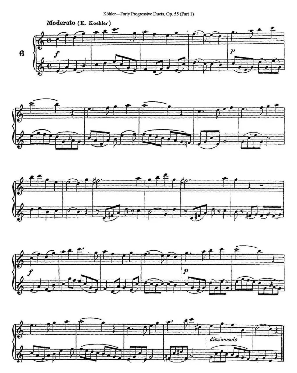 柯勒40首长笛提高练习曲OP.55（NO.6）