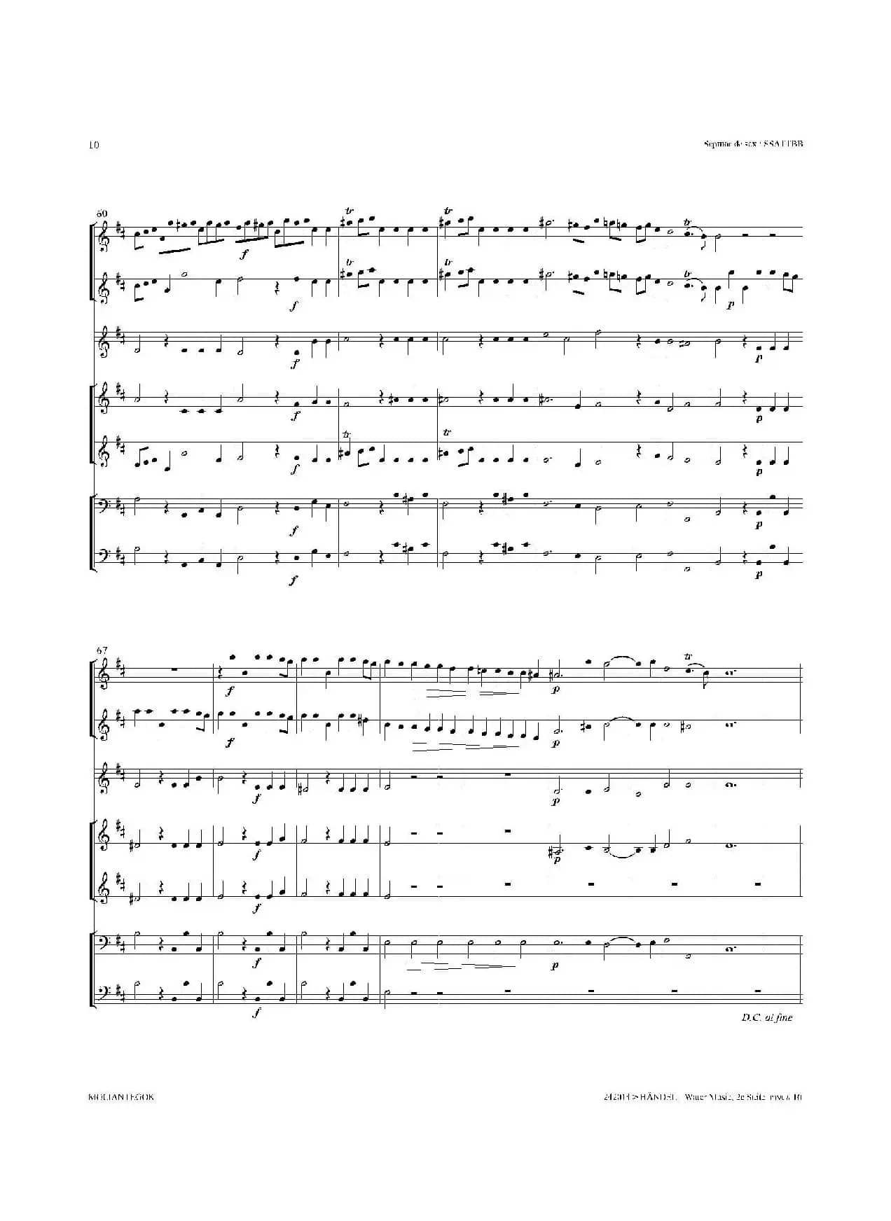 Water Music（HWV.349 No.2）（萨克斯合奏总谱）