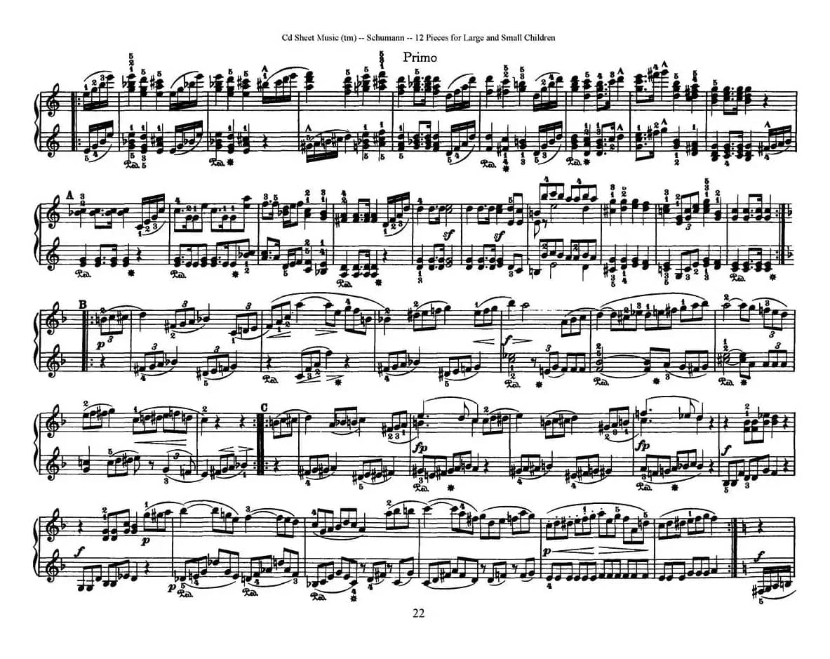 12首为孩子们而作的四手联弹曲 Op.85（四手联弹）（7）