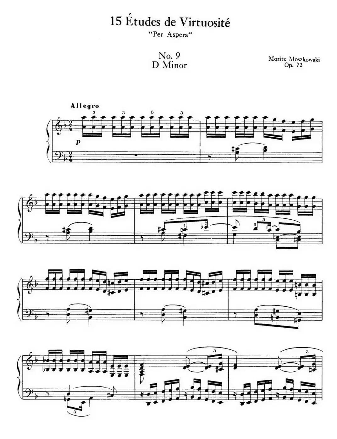 15 Etudes de Virtuosité Op.72 No.9（十五首钢琴练习曲之九）