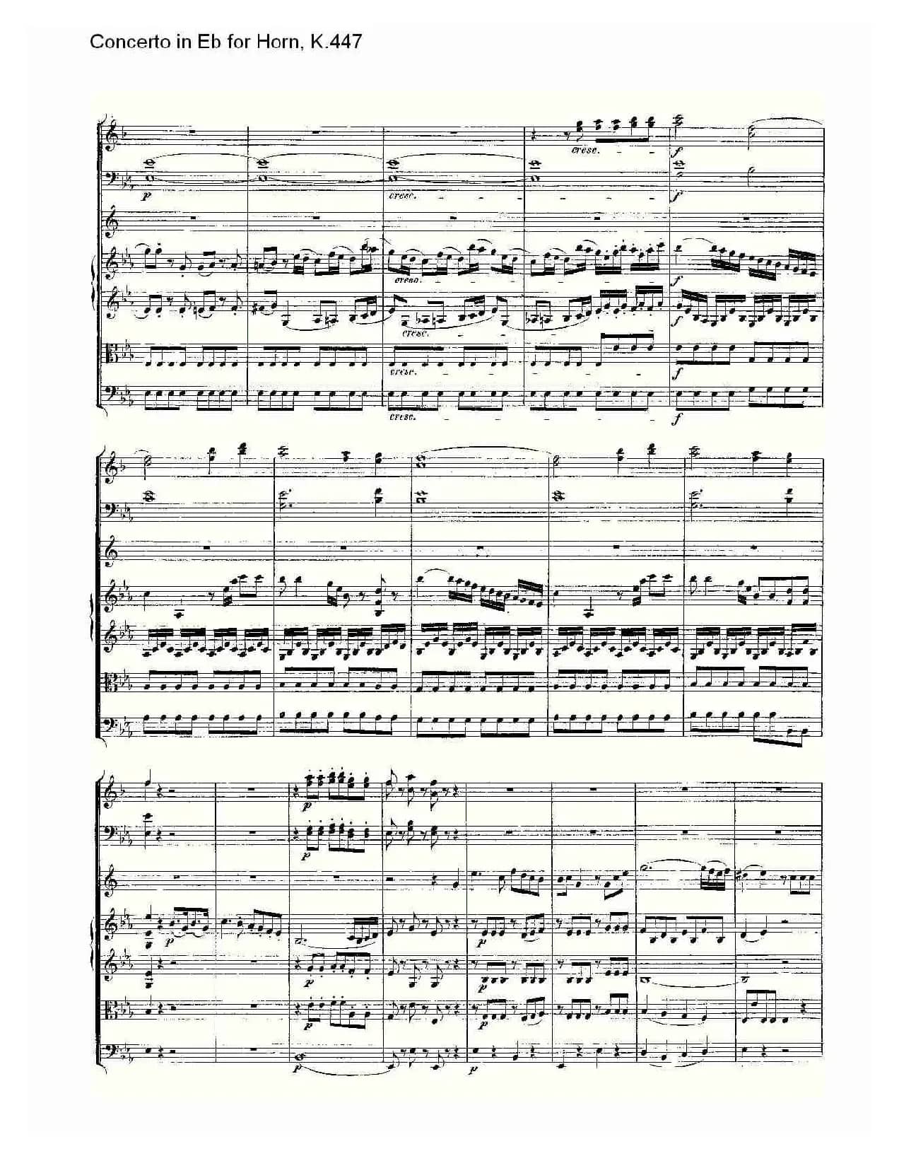 Concerto in Eb for Horn, K.447（Eb调法国号协奏曲, K.447）
