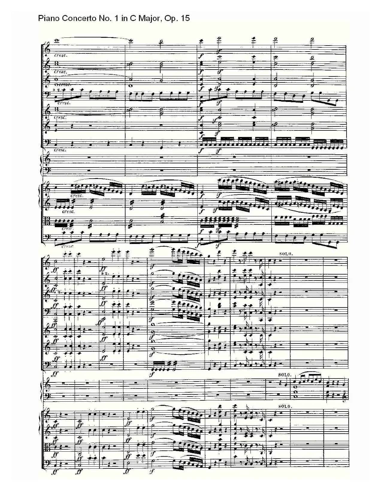 C大调钢琴第一协奏曲 Op.15 第一乐章