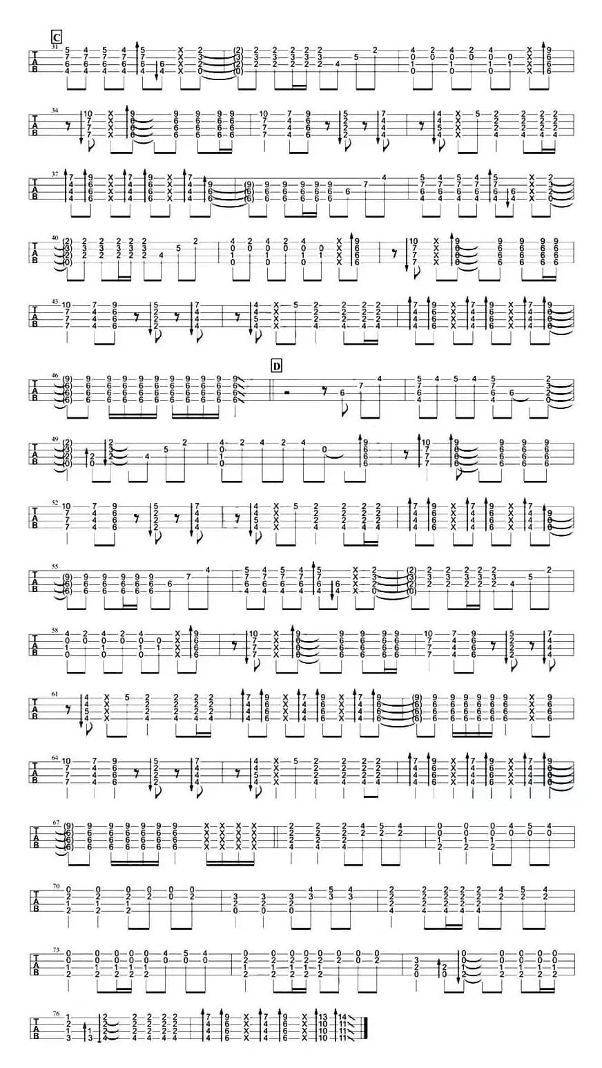 离开地球表面（尤克里里指弹谱）