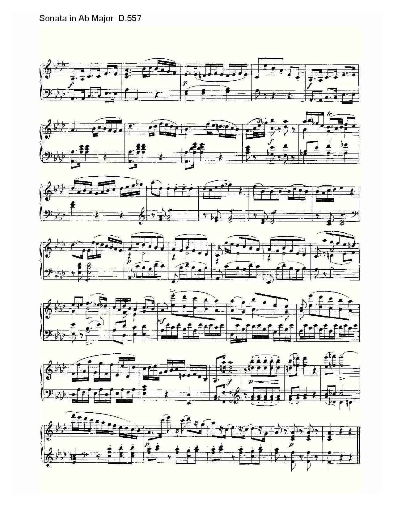 Sonata in Ab Major D.557（Ab大调奏鸣曲 D.557）