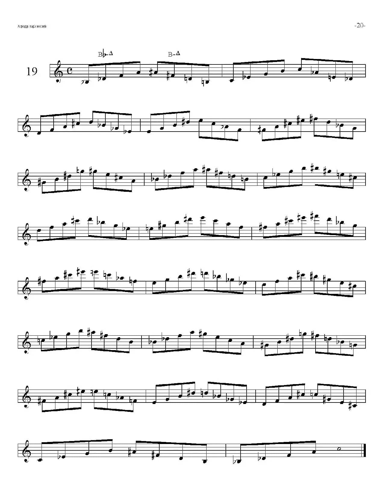 Sax Arpeggi sassofono F（音阶练习（上）16——20）