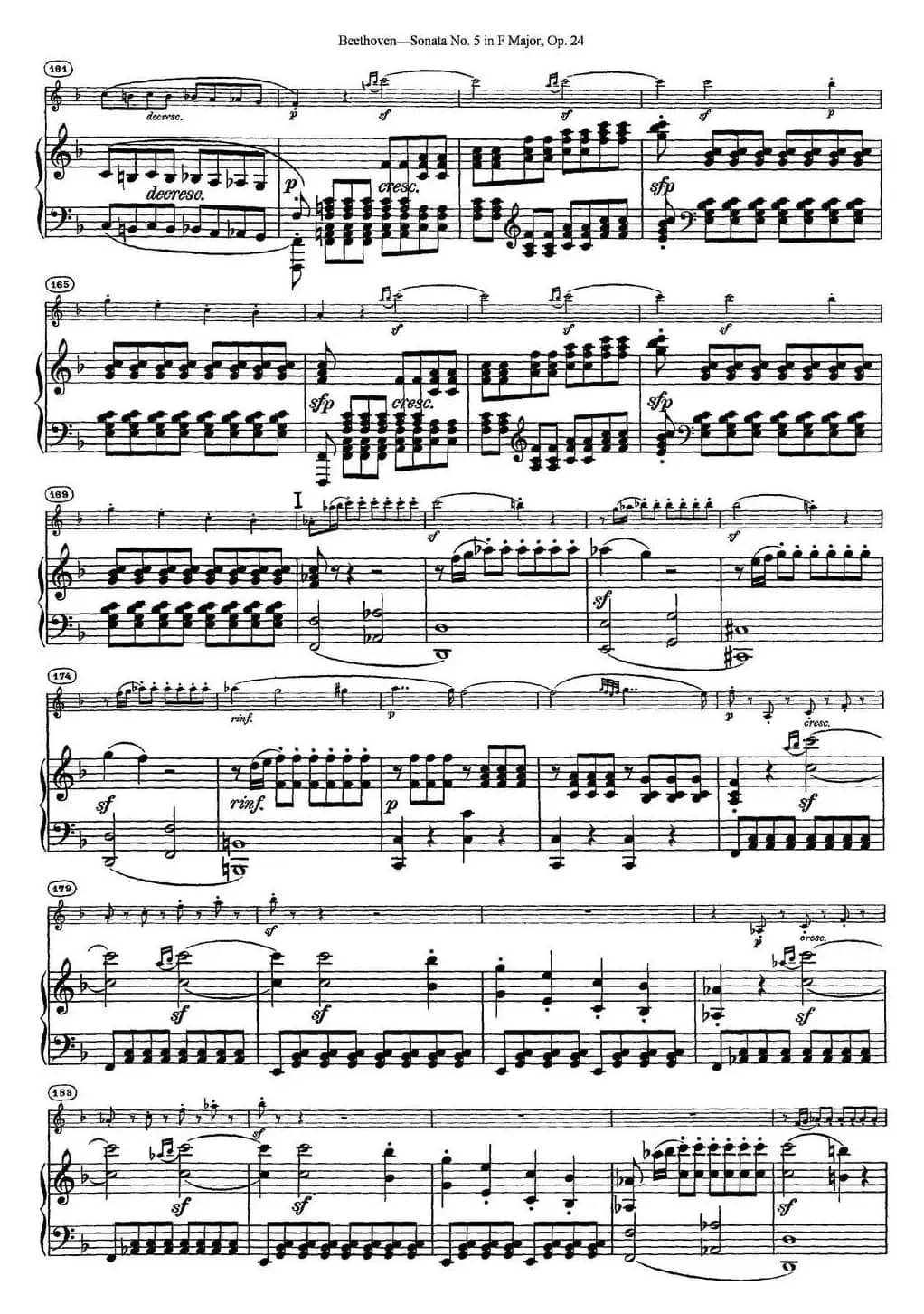 Violin Sonata No.5 in F Major Op.24（小提琴+钢琴伴奏）