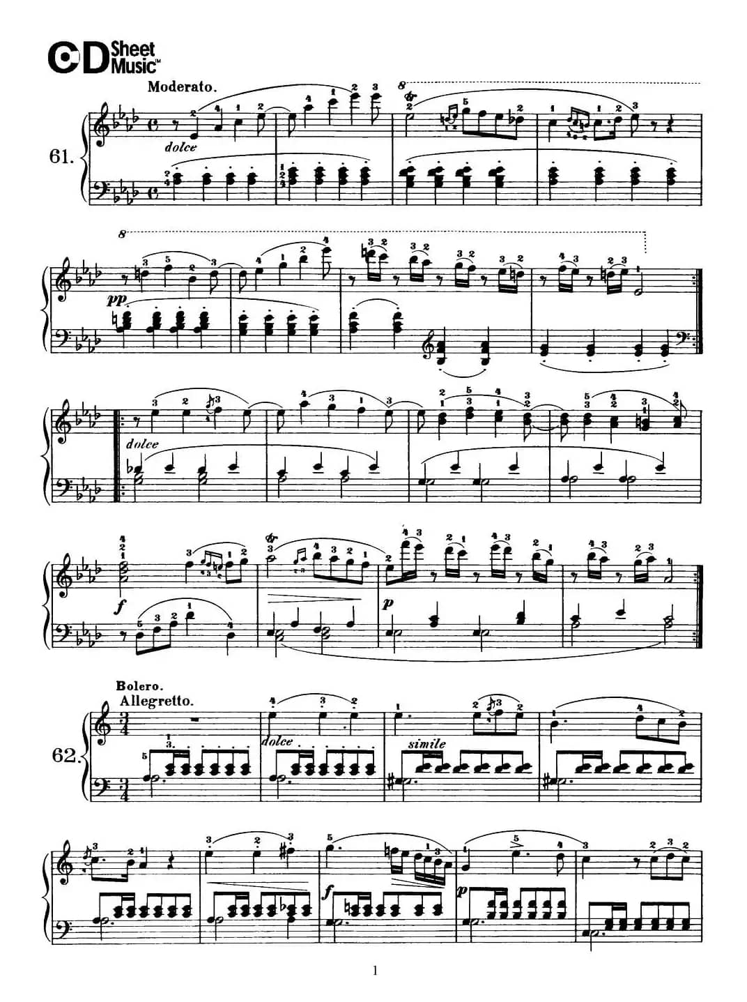 One Hundred and Ten Easy and Progressive Exercises Op.453(车尔尼110首简易练习曲 61——71)