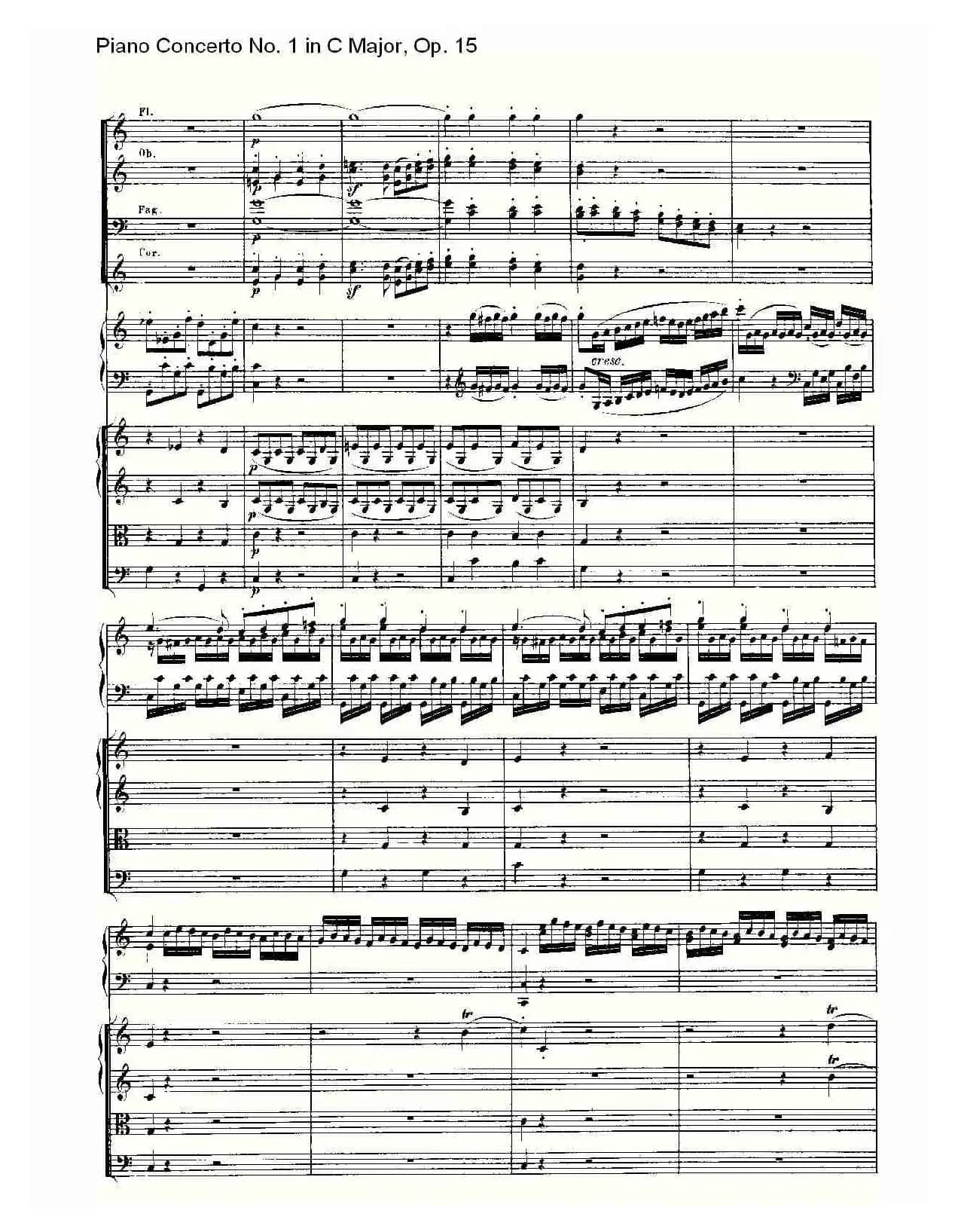 C大调钢琴第一协奏曲 Op.15 第一乐章
