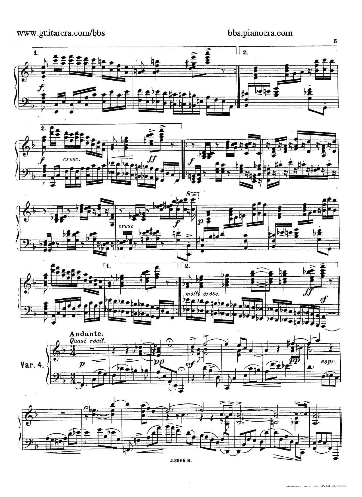Theme with Variations and Fugue in F Major Op.14 （F大调主题变奏与赋格）