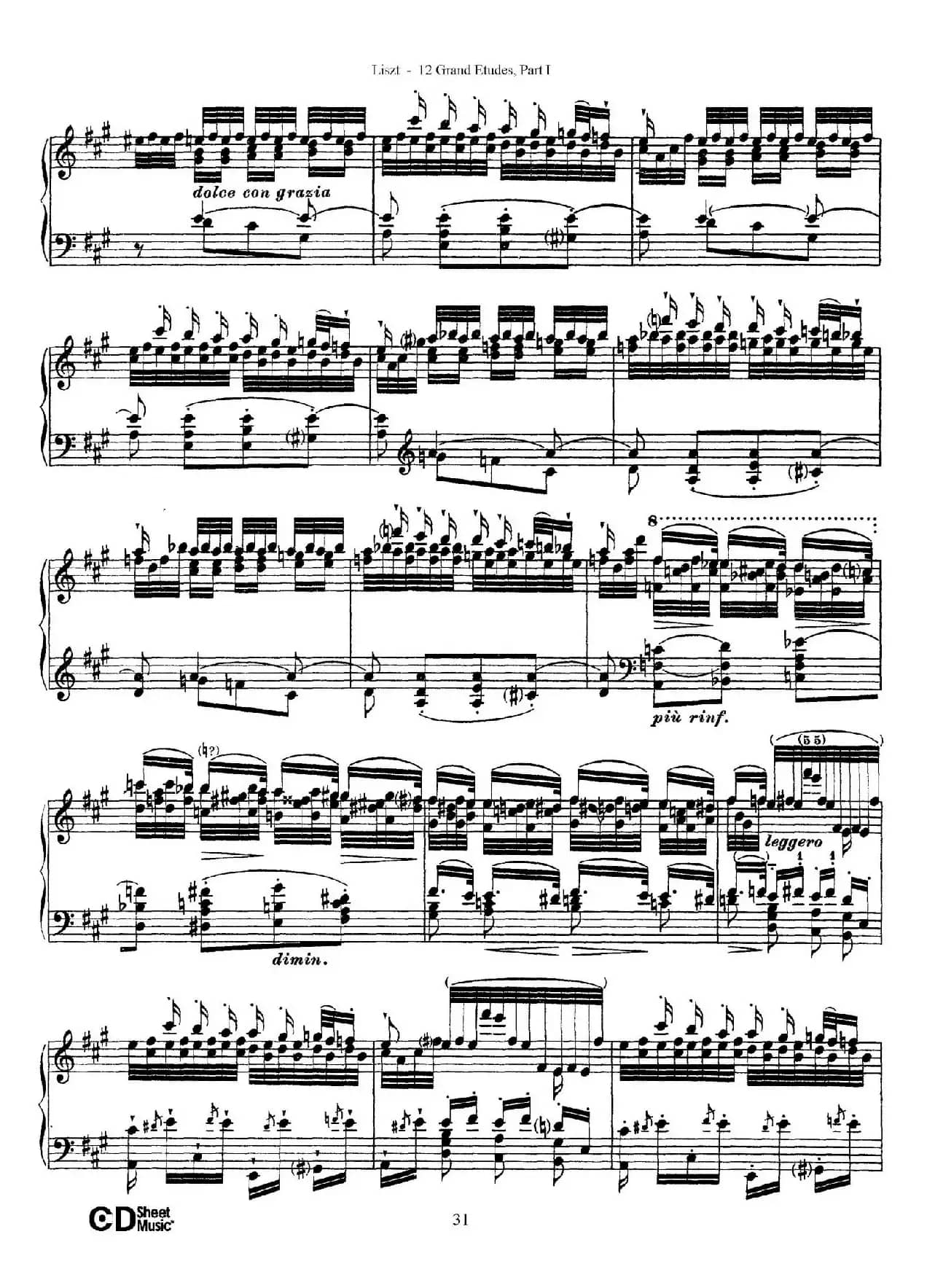 12 Grand Etudes S.137（12首华丽的练习曲·5）