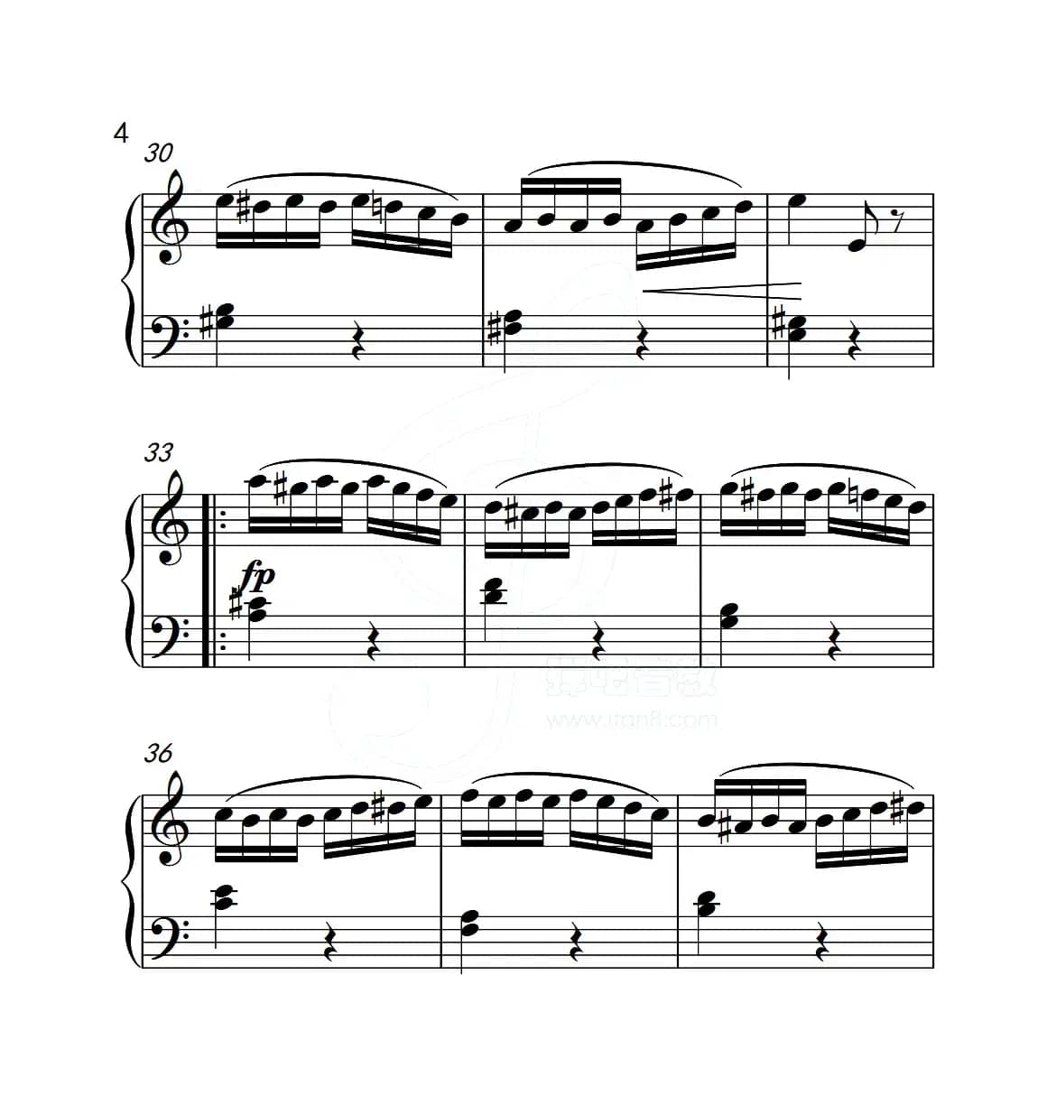 第五级A组 帕格尼尼主题变奏曲（选段）（中国音乐学院钢琴考级作品1~6级）