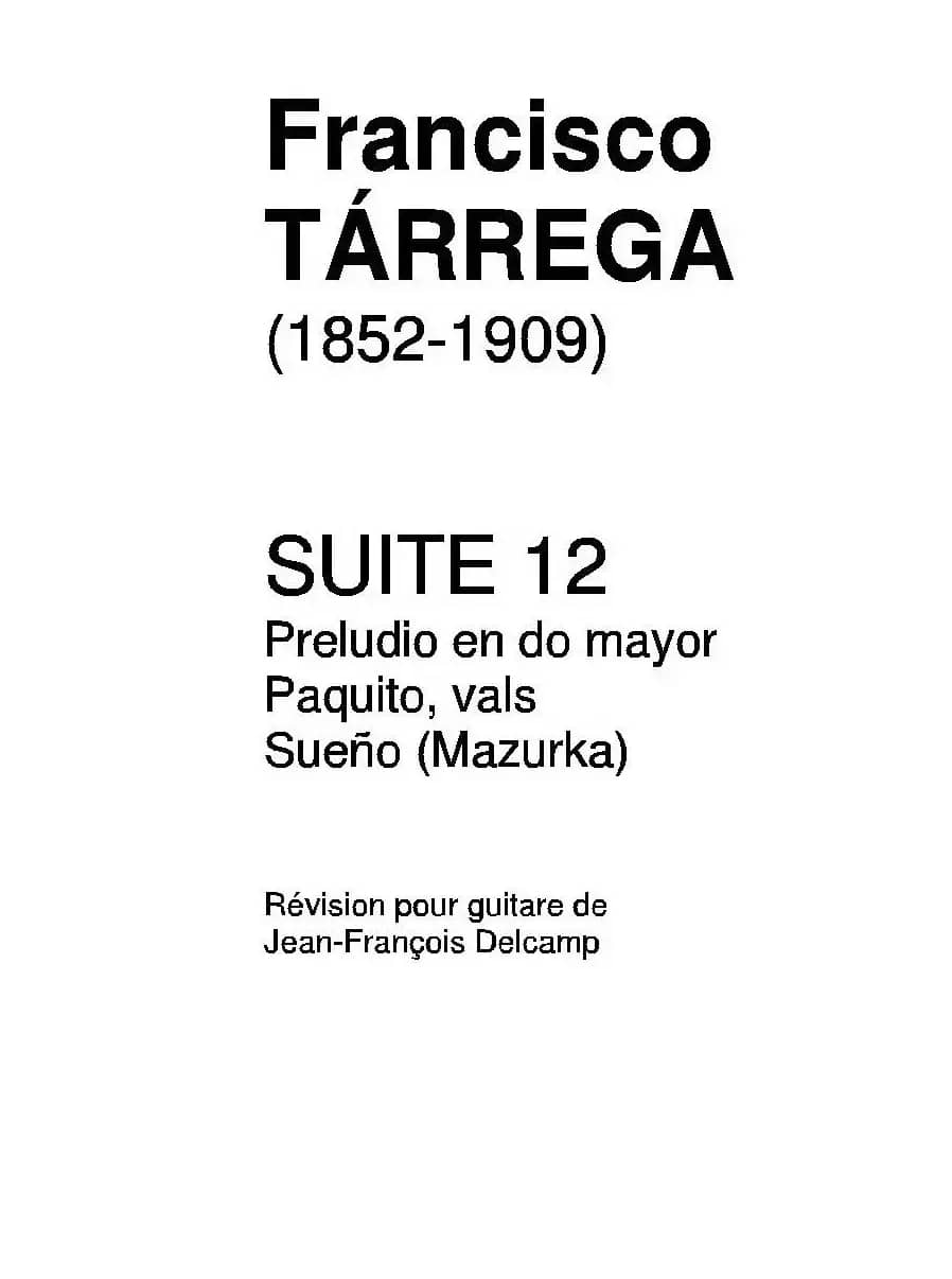 《塔雷加作品全集》第12部分（古典吉他）