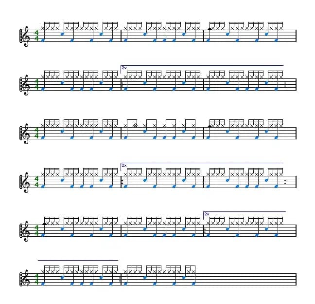 爵士鼓谱：Pink - Get this party started