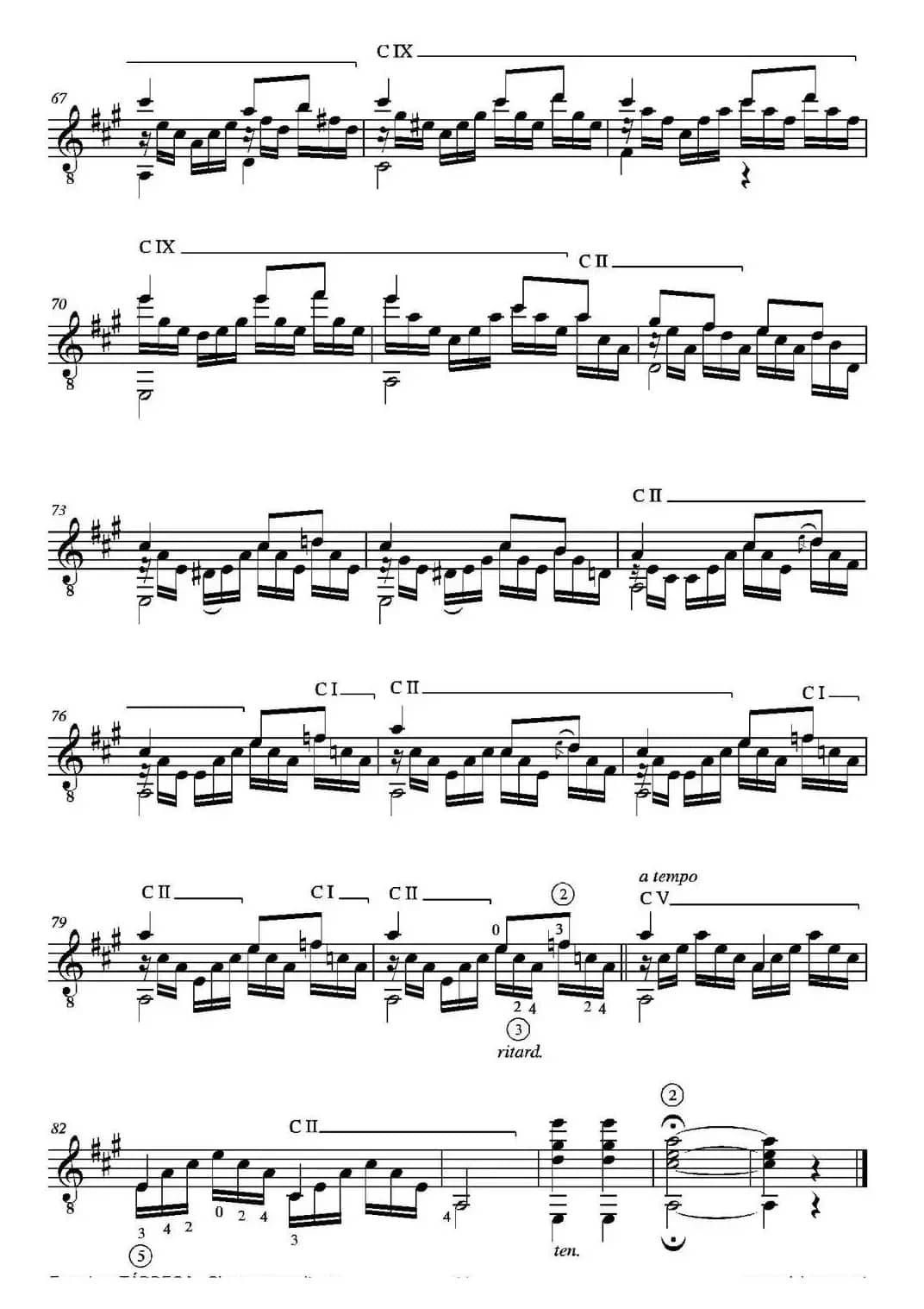 ESTUDIO BRILLANTE(Arreglado sobre un tema de Jean-Delphin Alard)（古典吉他）