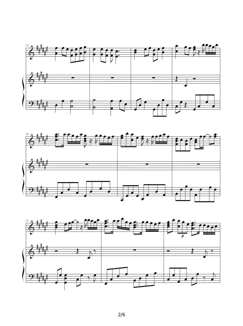 Twins - 饮歌（钢琴伴奏谱）（]shyyn 制谱版）