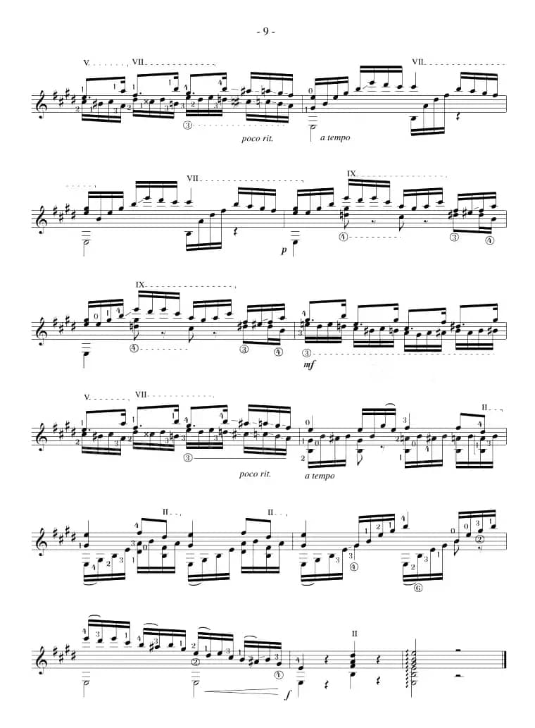 Napoleon Coste《25 Studies,Op.38》（STUDY 20）